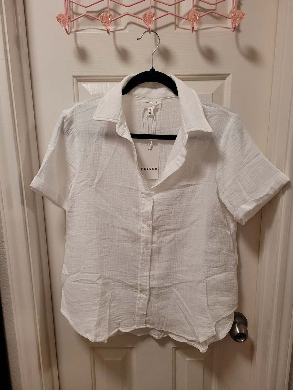 Heyson White Gauze Button-Down Shirt